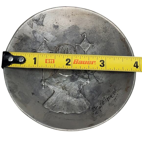 Heavenly Blessings Ltd Ed Pewter Trinket Dish 4" 1003/3000 Signed De Grazia 1977 - Picture 4 of 6